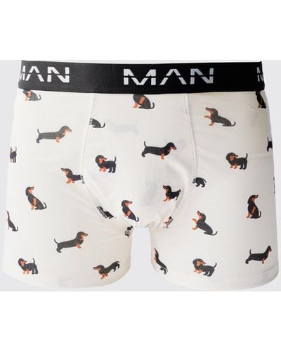 BoohooMAN Man Sausage Dog Printed Boxers - Multicolor