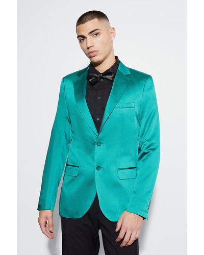 Skinny Satin Suit Jacket