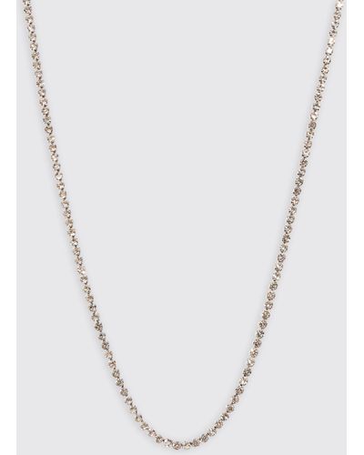 BoohooMAN Iced Necklace In Silver - White