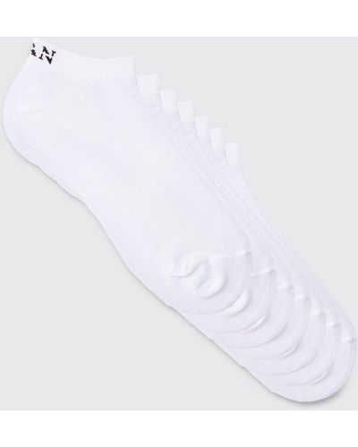 BoohooMAN Man Dash 7 Pack Sneaker Socks - White