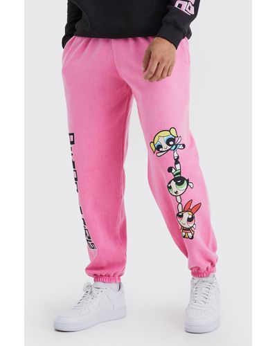BoohooMAN Powerpuff Girls License Sweatpants - Pink
