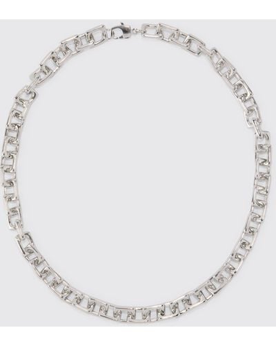BoohooMAN Chain Link Necklace - Mettallic