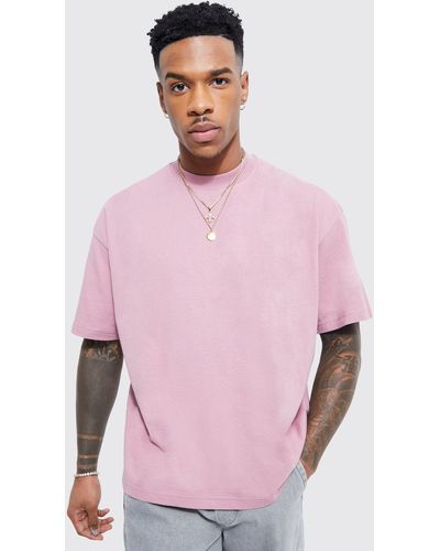 Boohoo Oversized Extended Neck Boxy T-shirt - Pink