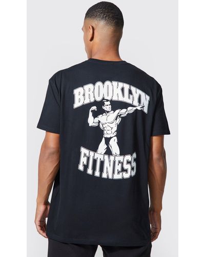 BoohooMAN Man Active Oversized Brooklyn Gym T-shirt - Black