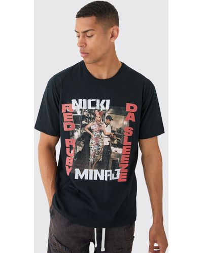 BoohooMAN Oversized Nicki Minaj License T-shirt - Black