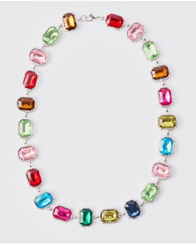 BoohooMAN Stone Multicolour Necklace - Mehrfarbig