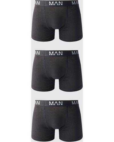 BoohooMAN 3er-Pack mittellange Man-Dash Boxershorts - Grau