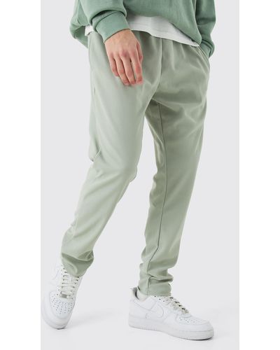 BoohooMAN Tapered Pleated Jogger - Green