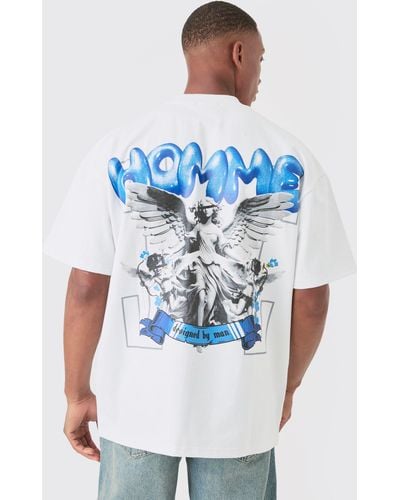 BoohooMAN Oversized Super Heavyweight Jersey Graphic T-shirt - Blue
