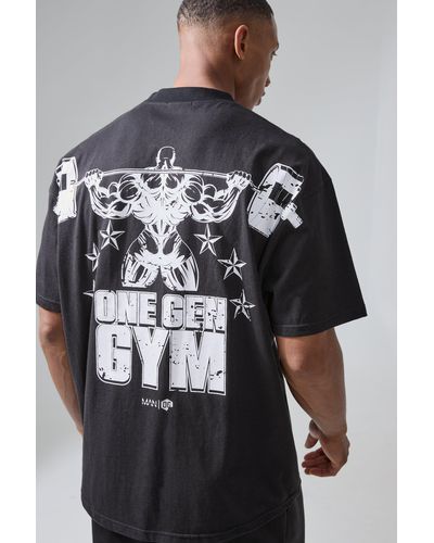BoohooMAN Active X Og Gym Oversized Xxl Back Print T-shirt - Gray