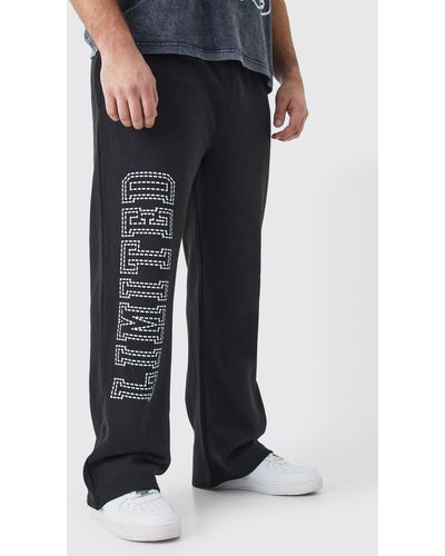 BoohooMAN Plus Oversized Limited Jogger In Black