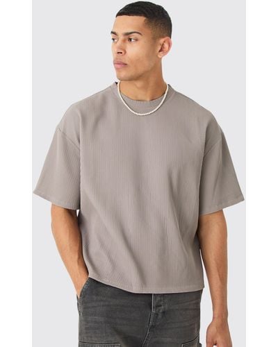 Boohoo Pleated Oversized T-shirt - Gray