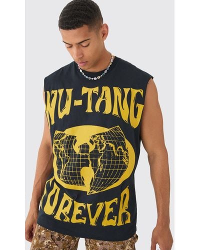 BoohooMAN Oversized Large Scale Wu Tang License Tank - Green