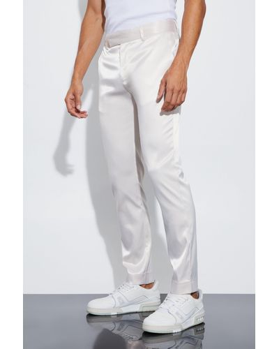 ASOS DESIGN skinny suit pants in gold satin | ASOS