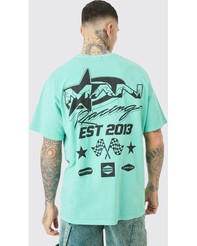 BoohooMAN Tall Racer T-shirt In Green