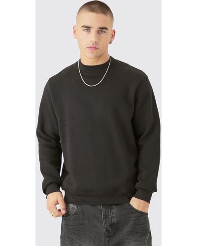 BoohooMAN Extended Neck Sweatshirt - Black
