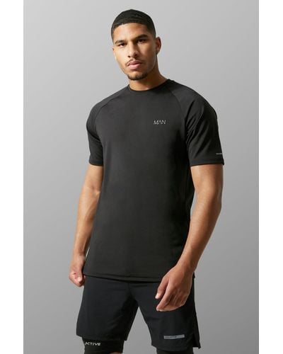 BoohooMAN Tall Man Active Gym Raglan T-shirt - Black