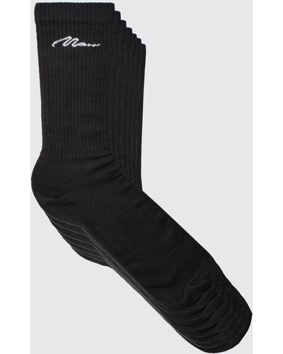 BoohooMAN 7 Pack Signature Sport Socks - Black