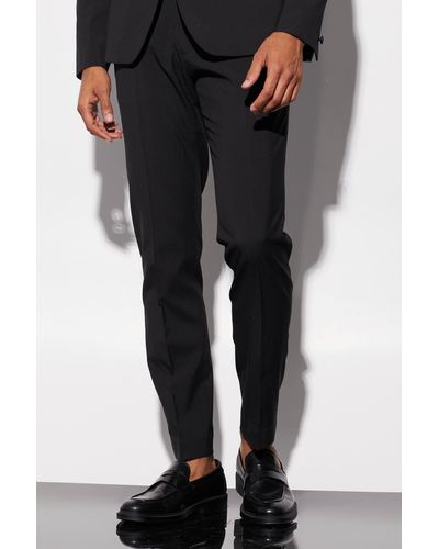 BoohooMAN Slim Tuxedo Suit Trouser - Black