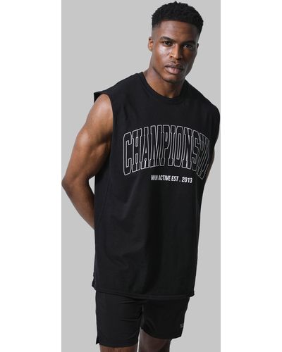 Boohoo Man Active Gym Championship vesttop - Schwarz