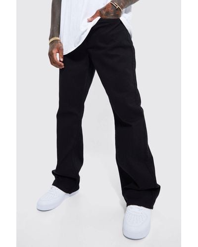 BoohooMAN Relaxed Rigid Flare Jeans - Blue