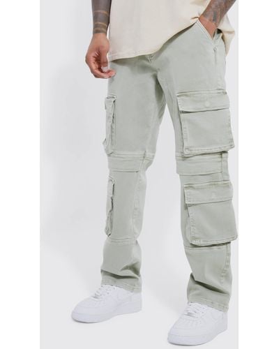 boohooMAN Men's Relaxed 3D Pocket Cargo Pants