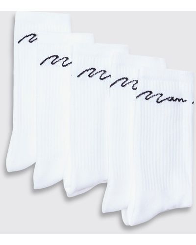 BoohooMAN 5 Pack Man Signature Sport Socks - Blue