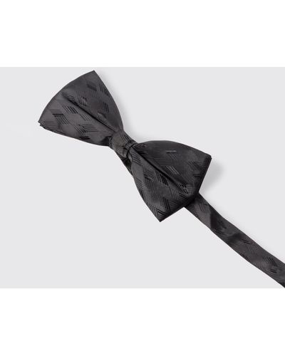 Boohoo Jacquard Bow Tie - Black