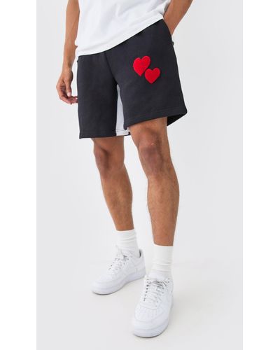 BoohooMAN Relaxed Limited Edition Heart Short - Blue