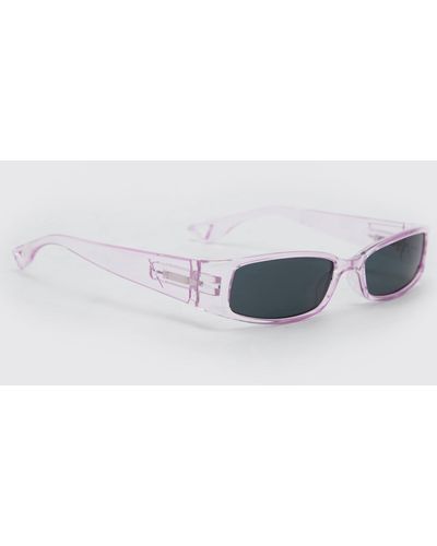 BoohooMAN Narrow Wrap Sunglasses - Pink