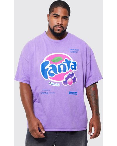 Boohoo Plus Fanta Grape Overdye License T-shirt - Purple
