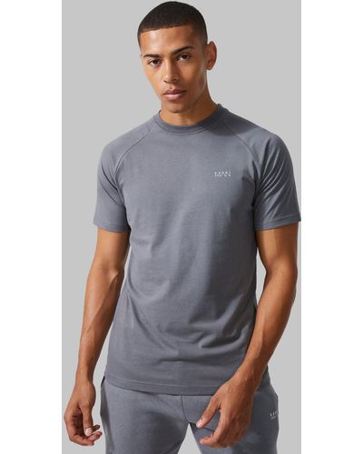 Boohoo Man Active Gym Raglan T-shirt - Grey