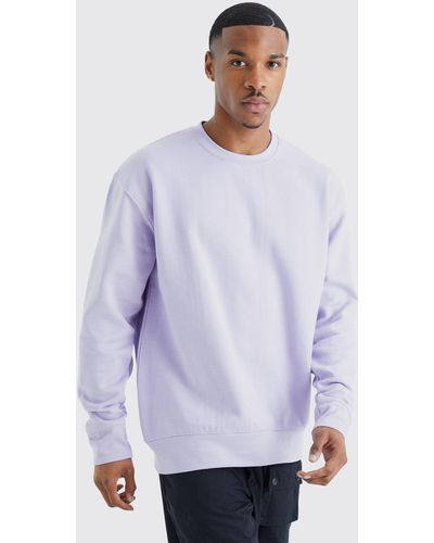 BoohooMAN Oversized Basic Sweatshirt - Purple