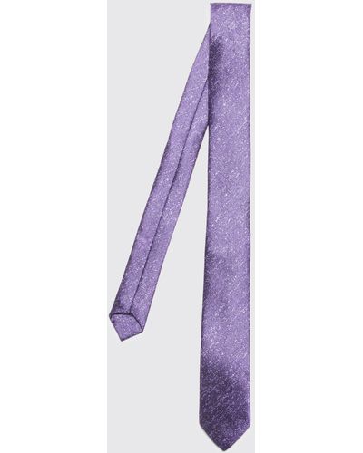 BoohooMAN Textured Jacquard Slim Tie - Purple