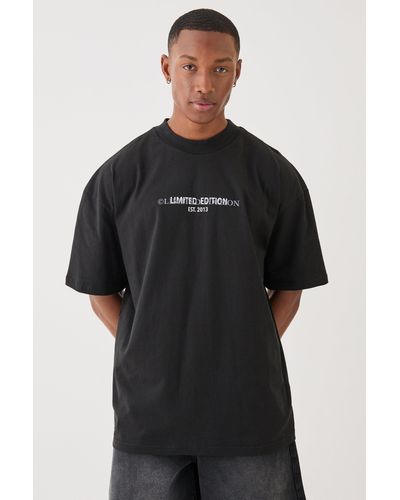 BoohooMAN Oversized Limited Heavy T-shirt - Black