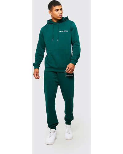 Boohoo Limited Panel Hooded Tracksuit - Green