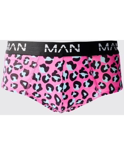 BoohooMAN Man Unterhose mit Leopardenprint - Pink