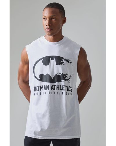 BoohooMAN Active Batman Athletics License Tank - Grey
