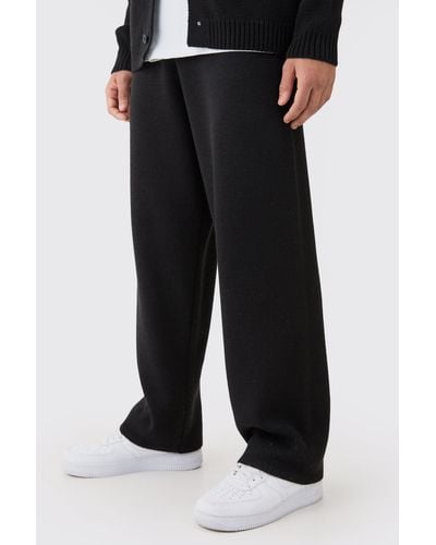 BoohooMAN Relaxed Knitted Trouser - Black