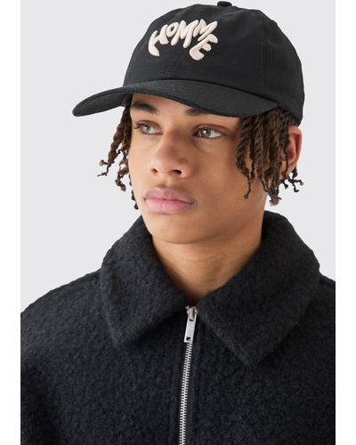 BoohooMAN Homme Embroidered Cap In Black