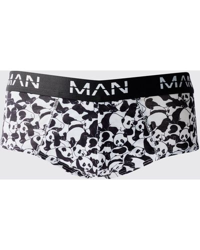 BoohooMAN Man Unterhose mit Panda-Print - Mehrfarbig