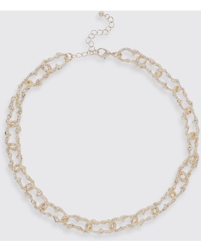 BoohooMAN Chunky Chain Necklace - White
