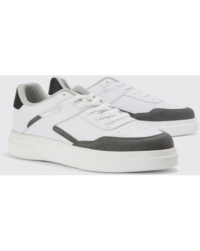 BoohooMAN Contrast Panel Detail Trainer - White