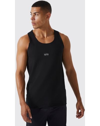 Boohoo Man Active Gym Basic Muscle Fit Vest - White