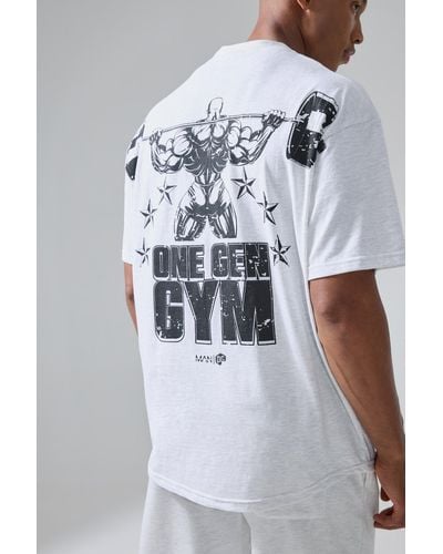 BoohooMAN Active X Og Gym Oversized Xxl Back Print T-shirt - Grey