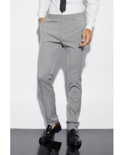 BoohooMAN Tall Skinny Suit Trousers - Grey