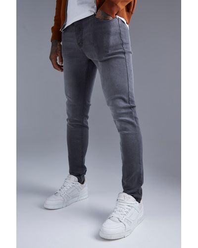 Boohoo Vaqueros Pitillo Elásticos - Gris