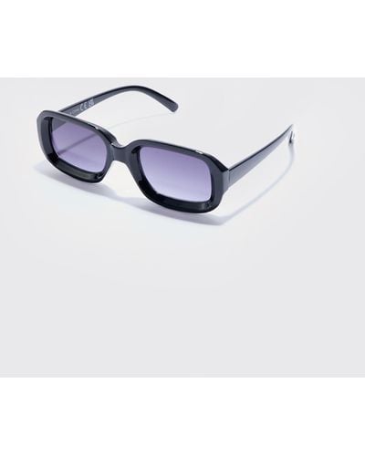 BoohooMAN Chunky Plastic Sunglasses - Blue
