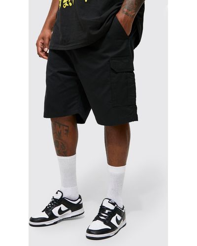 Boohoo Plus Elastic Waist Cargo Short - Black