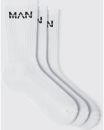 BoohooMAN 3 Pack Man Sport Socks - White